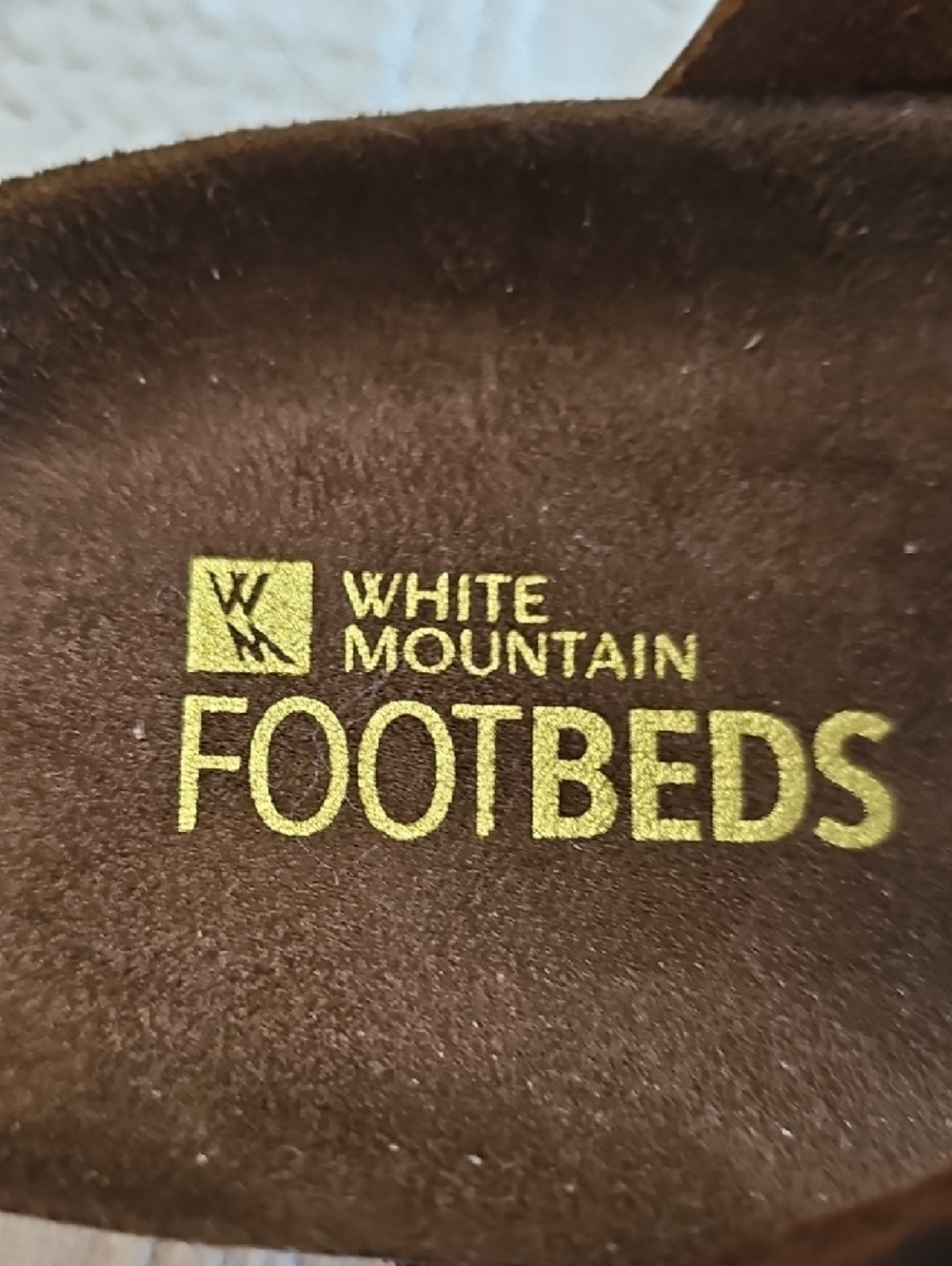 White Mountain Brown Leather Double-Band Buckle Slide Sandals - Picture 2 of 8